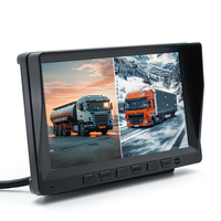 Moniteur AHD à écran partagé de 7 pouces avec DVR, entrées doubles 1080P/720P, connecteurs M12, enregistrement en boucle, moniteur de voiture pour véhicule commercial