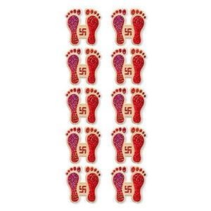 Paquete de 15 Pegatinas Decorativas Reutilizables de Plástico con Diseño de Pies de Lakshmi para Pared, Puerta, Hogar, Oficina, Entrada de Templo, Fáciles de Despegar - Product Image 1