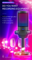 Microphone de jeu OEM gratuit avec logo ME6S, microphone d'enregistrement USB pour diffusion YouTube avec RGB