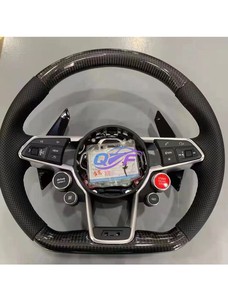 Volant de voiture en cuir et fibre de carbone, <span class=keywords><strong>prix</strong></span> de gros usine, pour Audi A3 A4L A5 A6L A7 Q8 TT R8 - Product Image 2