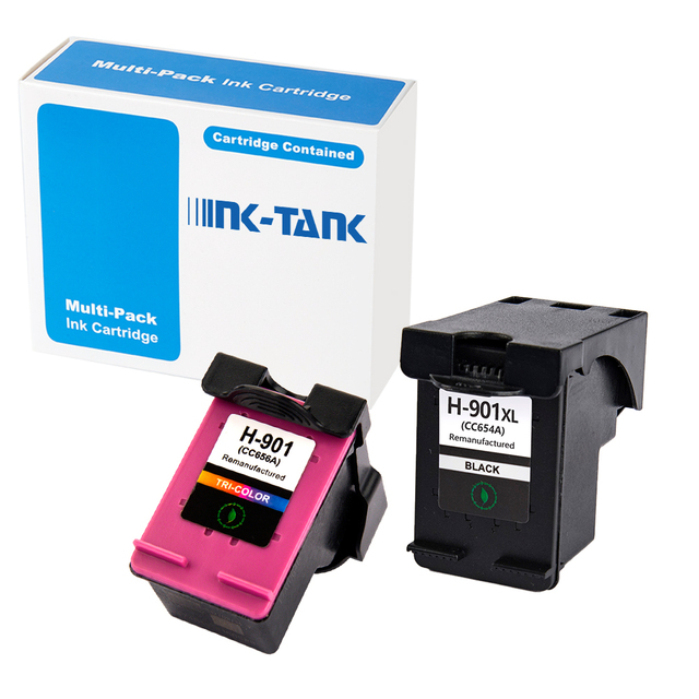 INK-TANK 901XL 901 XL Premium Remanufactured Color Inkjet Ink Cartridge for HP Officejet J4580 J4680 Printer