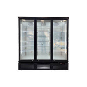 <span class=keywords><strong>Vitrina</strong></span> refrigerada con iluminación LED de vidrio <span class=keywords><strong>vertical</strong></span> de 3 puertas Refrigerada por aire de una sola temperatura para tiendas minoristas - Product Image 2