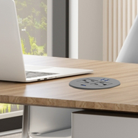 Prise de courant encastrée avec prises CA et port USB-C à charge rapide 20W – Installation encastrée pour bureau, essentielle pour le poste de travail