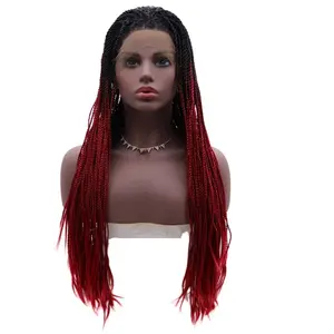 Grosir Wig Renda Cornrow Kepang Mikro Transparan Tanpa Lem Jumbo untuk Wig Hitam Wanita Yang Telah Dikepang
