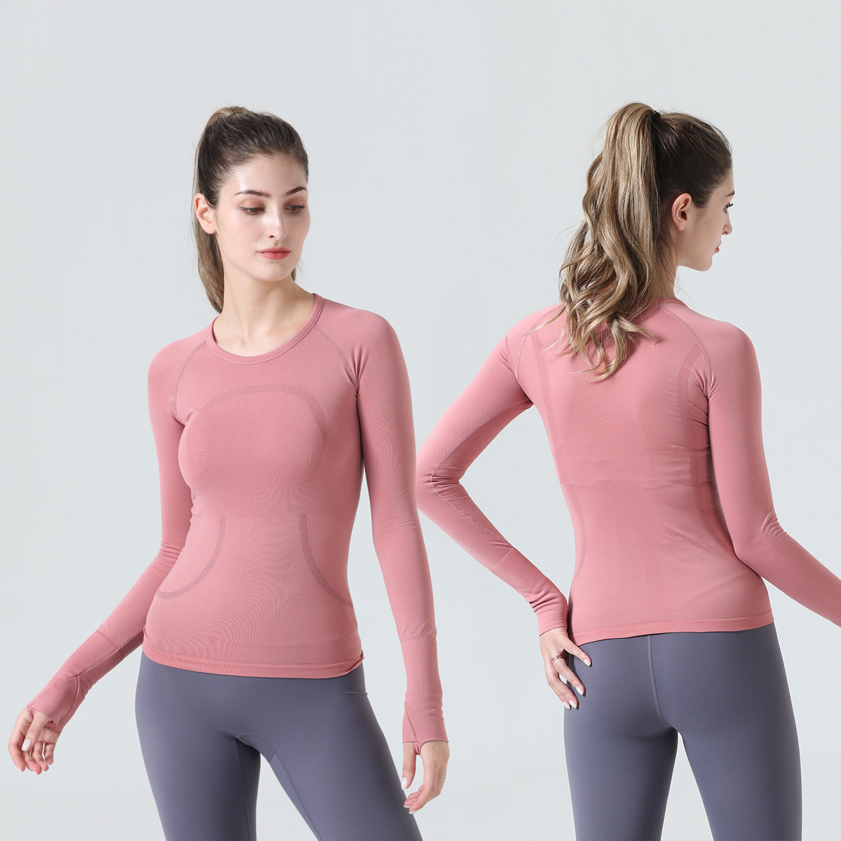2.0 New Women's Yoga Nine Quarter Sleeve T-shirt Running Top Sports Breathable Fitness for Solid Clothes Swift Speed