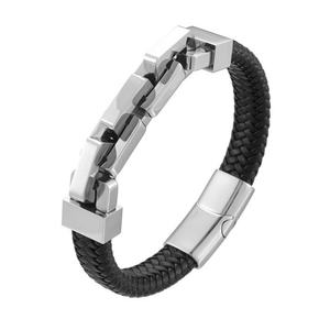 Bijoux de créateur de mode de haute qualité en gros, chaîne en acier inoxydable, bracelets en cuir véritable - Product Image 6