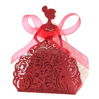Boîte à bonbons de mariage style princesse en papier doré découpé 250g, boîte cadeau pour jeune fille style européen