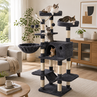 Tour pour chat multi-niveaux en peluche avec hamac et jouets interactifs