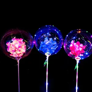 透明透明发光二极管泡泡气球Bobo气球带发光二极管灯