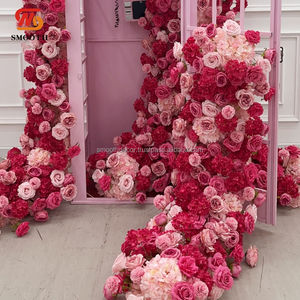 Guirlande de roses artificielles en soie lisses pour centres de table de mariage, chemin de table asymétrique, design brisé, 1,2-2,4 m, pour photomaton - Product Image 2