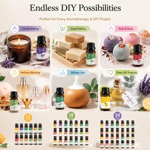 100% Pure Natural Essential Oil Gift Set 12 X 10ml Eco-Friendly Aroma <b>Diffuser</b> Bottles with <b>Lavender</b> Frankincense Mint-Top Grade - Product Image 5
