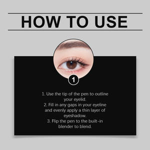 Crayon pour les yeux deux en un, imperméable, résistant à la sueur, résistant aux taches, application lisse, maquillage pour les yeux à haute teneur en pigments, longue durée - Product Image 3