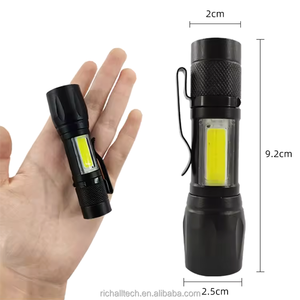 Mini zoom focus Đèn pin COB + XPE Tactical Torch Led đèn pin USB sạc không thấm nước Keychain đèn pin với clip - Product Image 2
