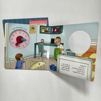 Buku papan anak-anak Yahudi Arab cetak kustom untuk anak belajar dengan jam