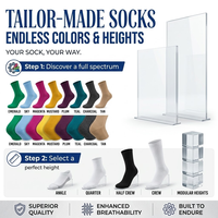 Chaussettes de sport personnalisées en tricot respirant pour la course, chaussettes mi-mollet blanches respirantes avec logo personnalisé