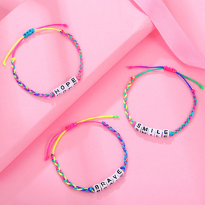 Pulsera <span class=keywords><strong>de</strong></span> Cuentas <span class=keywords><strong>de</strong></span> Arcoíris con Nombre Personalizado NYY, Pulsera <span class=keywords><strong>de</strong></span> <span class=keywords><strong>Amistad</strong></span> <span class=keywords><strong>El</strong></span>ástica Hecha a Mano con Letras, Joyería Personalizada DIY, Regalo para Mujeres <span class=keywords><strong>y</strong></span> Niños - Product Image 2