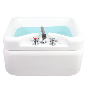 <b>White</b> <b>Acrylic</b> Pedicure Basin Foot Spa Wash Basin Massage Foot Sink for Salon and Home Use - Product Image 1