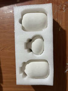 Vaso in ceramica con costine bianche minimaliste, moderno stile nordico, fatto a mano, ceramica testurizzata per fiori secchi, decorazione per la casa - Product Image 6