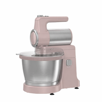 Batteur sur socle électrique classique en acier inoxydable, 5 vitesses, 300 W, avec bol mélangeur de 3,5 L et accessoires inclus pour la cuisine domestique