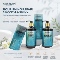 Kit de soin capillaire professionnel Foisoner à la kératine et à l'huile d'argan – Hydratation intense pour cheveux crépus et décolorés : Shampoing, après-shampoing, masque capillaire et sérum