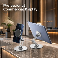 Support de téléphone et tablette pliable en alliage d'aluminium magnétique avec compatibilité universelle pour bureau et usage professionnel