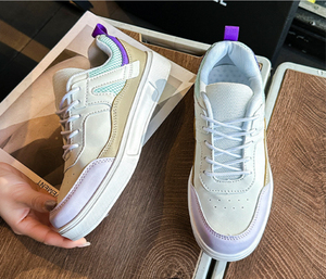 Zapatillas de Skateboarding para Mujer, de Piel Sintética, Bajas, con Cordones, Antideslizantes, Cómodas, Retro, Hechas a Mano, para Primavera/Verano - Product Image 2