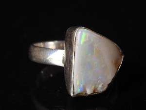 Australian <b>Opal</b> Natural Polished Prong Setting <b>Silver</b> Gemstone Classic Engagement Party Anniversary Wedding Gift Third Party - Product Image 4