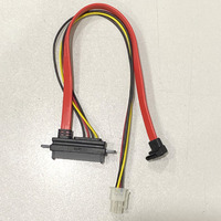Kabel Data dan Daya Komputer SATA 7+15P 22-Pin SH 2.0 4-Pin Sudut Kanan 90 Derajat, Kecepatan Tinggi, Selubung PVC