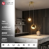 Luminaire suspendu LED moderne minimaliste nordique pour salon, chambre à coucher, chevet, luminaire suspendu en cristal, or noir, E27, luminaire suspendu en métal