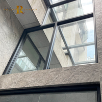 Ventanas Fijas de Diseño Moderno de Aleación de Aluminio y Vidrio Templado, Ventana de Doble Acristalamiento para Escaparate o Patio, Aislamiento Térmico