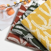 Tissu en coton et lin en gros, tissu brodé motif blé, tissu pour sacs faits main, pour robes féminines, textiles de maison et confection de nappes