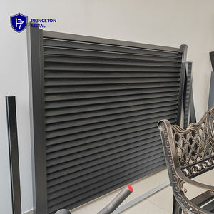 PRINCETON <span class=keywords><strong>METAL</strong></span> montajı kolay açık gizlilik dekoratif alüminyum yatay panjur bahçe çit sistemi - Product Image 1