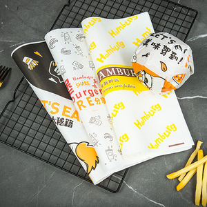 Flexography Custom Pattern Custom Size Greaseproof Coated PE Food <b>Wrapping</b> <b>Paper</b> for Hamburger Sandwich Pizza Roll - Product Image 2