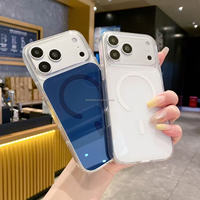 Étui de téléphone magnétique antichoc en acrylique transparent avec recharge sans fil magnétique pour 17 17Pro 17 Pro Max