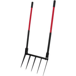 JH-Mech Mindful Farm Lawn Ergonómico Ligero 5 dientes Aflojar Suelo Excavación Verde Acero al carbono Horquilla ancha - Product Image 1