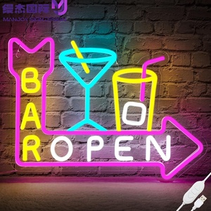 Enseigne néon LED « Bar Ouvert » multicolore, décoration murale, commande manuelle, étanche IP65, adaptateur inclus pour bars, cafés, fêtes, bâtiments - Product Image 1