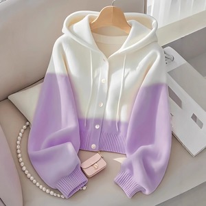 <span class=keywords><strong>Pull</strong></span> à capuche en cachemire et laine pour femme, de haute qualité, élégant, avec boutons, pour l'automne et l'hiver - Product Image 3