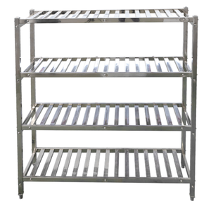 VICTORY KITCHEN Venta caliente 201 304 Estante de diamante de acero inoxidable con 4 estantes para almacenamiento y colocación de cocina de restaurante - Product Image 3