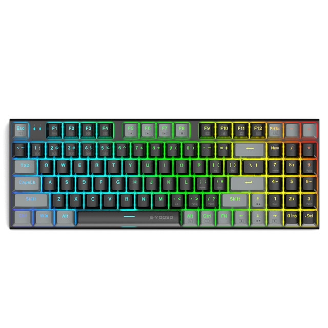 High Quality RGB Backlight 94 Keys Aluminium Wired PC Computer Mechanical Gamer Keyboard Teclado Gaming Keyboard