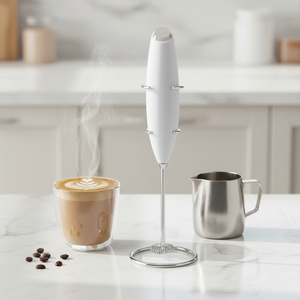 Ensemble <span class=keywords><strong>mousseur</strong></span> à <span class=keywords><strong>lait</strong></span> portatif en acier inoxydable de qualité supérieure avec support, fonctionnant sur piles, <span class=keywords><strong>pichet</strong></span> à mousse de 350 ml + 4 pochoirs pour latte art - Product Image 2