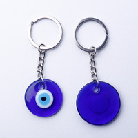 Fabricant Turkiye mauvais œil amulette porte-clés en métal anneau protecteur Talisman porte-clés turc Turquie oeil bleu pendentif porte-clés