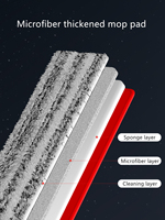 KOOCCA Articles de nettoyage ménager Produits Nettoyant pour sols Serpillère plate mains libres avec auto-racleur et essuie-glace à eau Tampons de serpillère en microfibre
