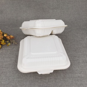 Fiambreras desechables biodegradables de almidón de maíz para restaurante, contenedor de comida de almidón de maíz de concha de plástico para llevar - Product Image 6