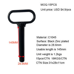 อุปกรณ์เสริมสำหรับลากพ่วงสีดำอุปกรณ์เสริมที่จับสีแดงลากได้อย่างรวดเร็วตัวล็อคนิรภัยแบบมีที่หนีบสำหรับรถพ่วง - Product Image 2