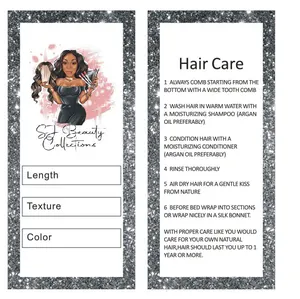 Benutzer definierte Perücke Bündel Haar verlängerungen hängen Haar Tags für Verpackungs etiketten Aufkleber Unternehmen Werbe karte Hair Bundle Wraps Tags