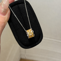 Collier en argent sterling 925 avec zircon, plaqué or 18 carats, pendentif coulissant en filigrane, chaîne vintage pour femme, bijoux en gros personnalisés