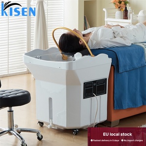 Kisen อ่างสระผมพกพาสะดวก, อุปกรณ์สปาอ่างสระผมพร้อมถังใส่น้ำ2ถัง - Product Image 3