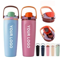 Bouteille d'eau isotherme à double paroi en acier inoxydable 316 à ouverture rapide, avec couvercle verrouillable, pour le sport