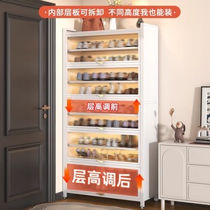 ตู้รองเท้าเหล็กหลายชั้น ความจุขนาดใหญ่ ป้องกันฝุ่น ประตูยกขึ้นได้ เหล็กคาร์บอน ทรงสี่เหลี่ยม แบบตั้งพื้น สำหรับผู้ใหญ่ - Product Image 4