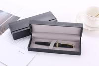 Boîte à stylo haut de gamme de luxe créative de haute qualité Emballage noir en simili cuir Boîte cadeau pour stylo avec logo personnalisé